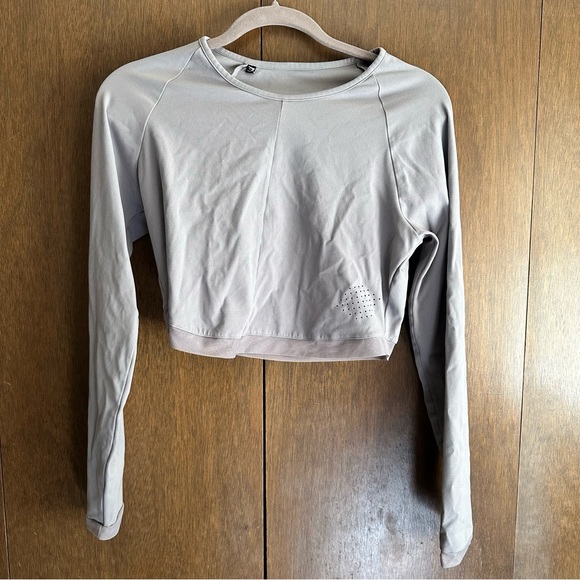 Gymshark x Whitney Simmons V1 Women’s Gray Long Sleeve Cropped Workout Top XL - Picture 5 of 14
